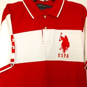 Polo assn size L shirt red and white